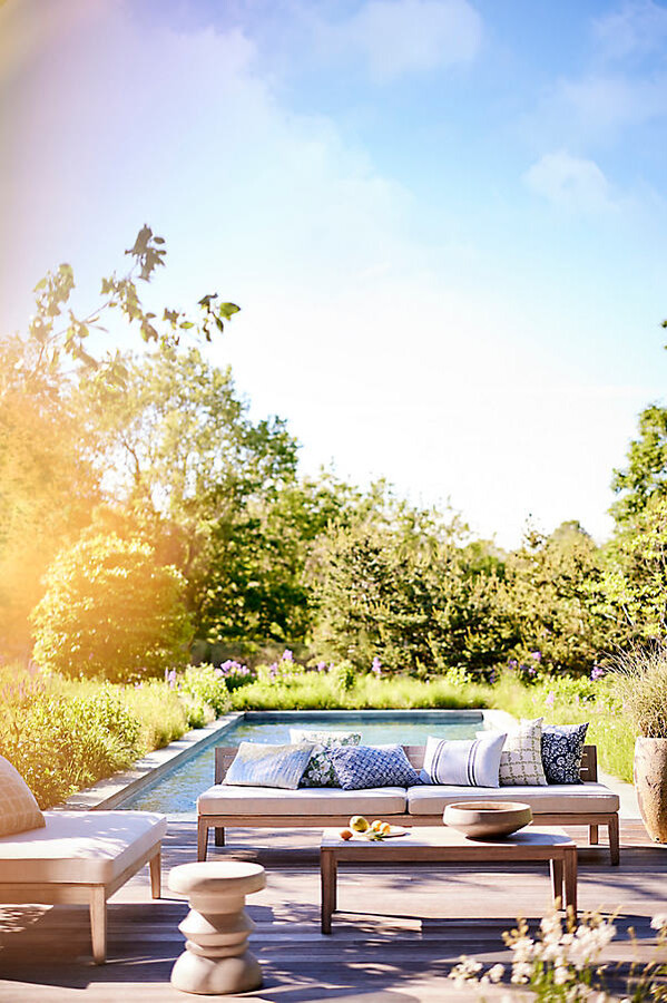 Vista Slatted Teak Extra Large Sofa at Terrain