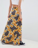 Thumbnail for your product : ASOS DESIGN maxi skirt in daisy polka dot two-piece