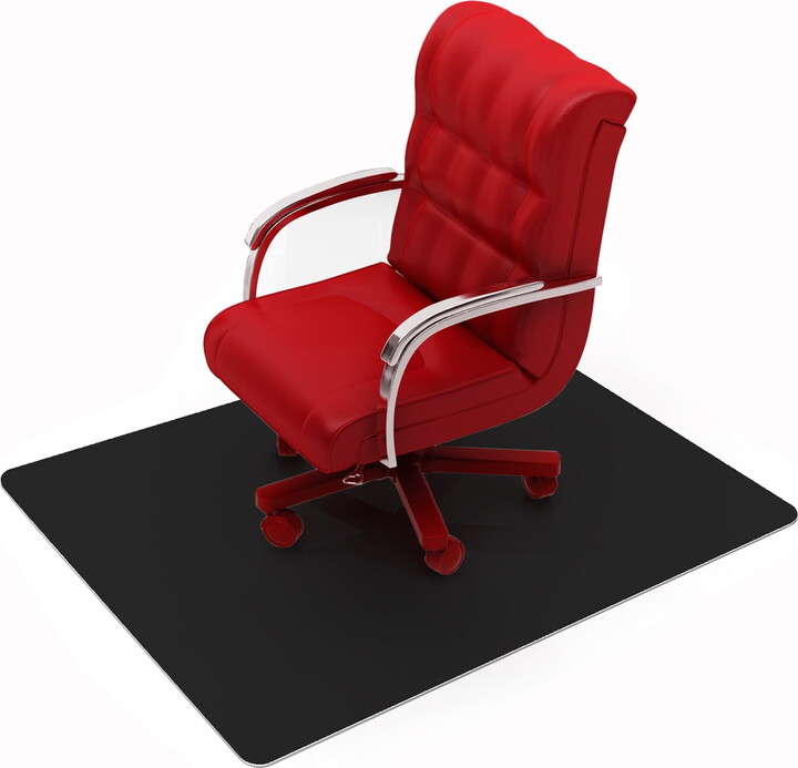 Floortex Advantagemat® Black Vinyl Rectangular Chair Mat for Hard Floor - 29.5" x 47"