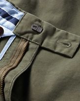 Thumbnail for your product : Charles Tyrwhitt Olive classic fit flat front chinos