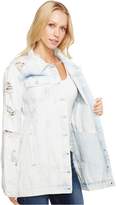 Thumbnail for your product : Brigitte Bailey Zoe Rose Patch Distressed Denim Jacket
