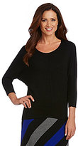 Thumbnail for your product : Joan Vass New York 3/4-Sleeve Cuffed Dolman Top
