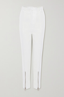 Alexander McQueen - Zip-detailed Crepe Slim-leg Pants - White
