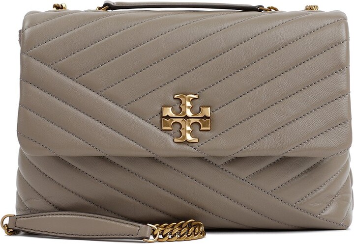 Tory Burch Camera Bag Mcgraw Shoulder Bag In Dove Gray Leather