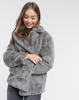 asos grey faux fur