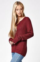 Thumbnail for your product : Say What Ribbed Lace-Up Sweater