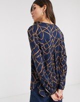 Thumbnail for your product : Esprit chain print detail shirt in navy