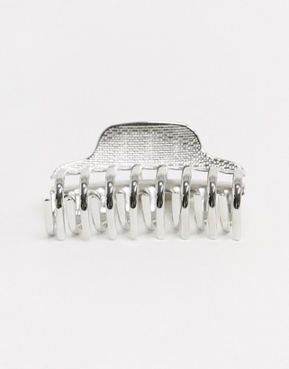 ASOS DESIGN hair clip claw in silver tone