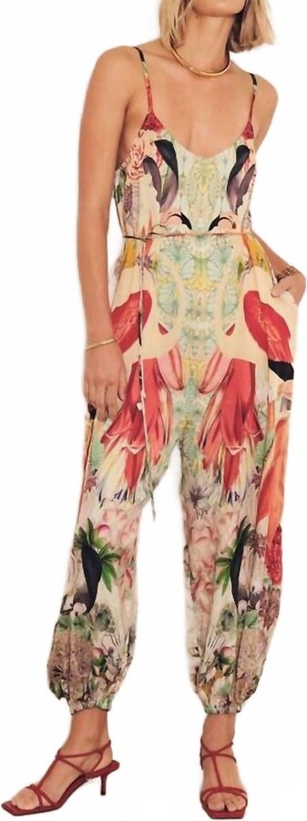 Carolina K. Balloon Jumpsuit In Flamingos
