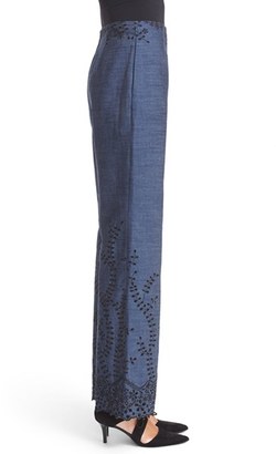 Yigal Azrouel Women's Eyelet Embroidered Denim Trousers