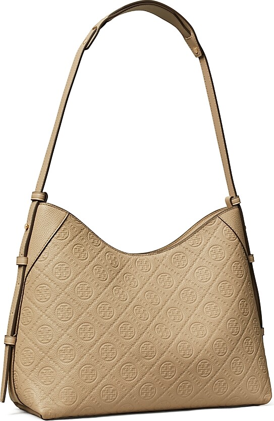 Tory Burch T Monogram Soft Pebble Medium Shoulder Bag