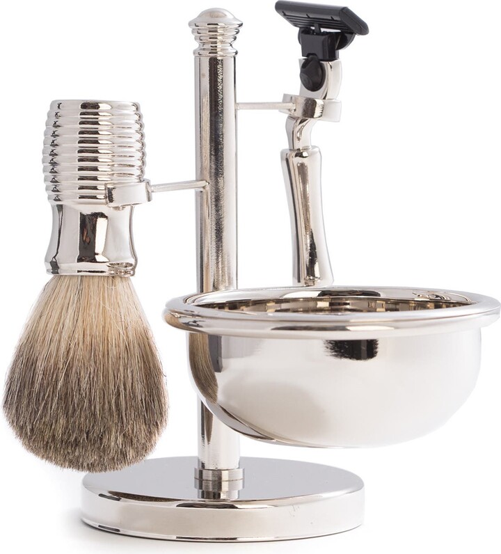 Mach 3 Chrome Razor & Brush Shaving Set