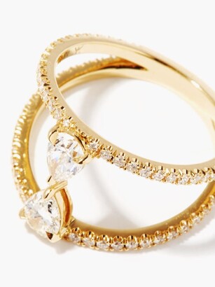 KatKim Duét Pear Diamond & 18kt Gold Ring - Yellow Gold