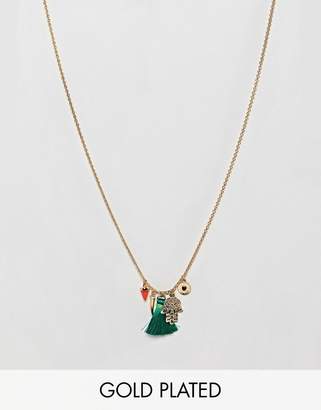 Orelia Gold Plated Medina Charm Cluster Necklace
