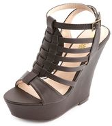Thumbnail for your product : Charlotte Russe Strappy Huarache Platform Wedges