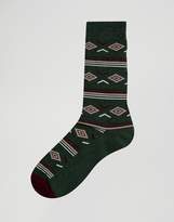 Thumbnail for your product : Abercrombie & Fitch 3 Pack Socks Moose Logo In Burgundy/Green/Grey Moose