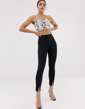 Missguided skinny fit cigarette trousers in black