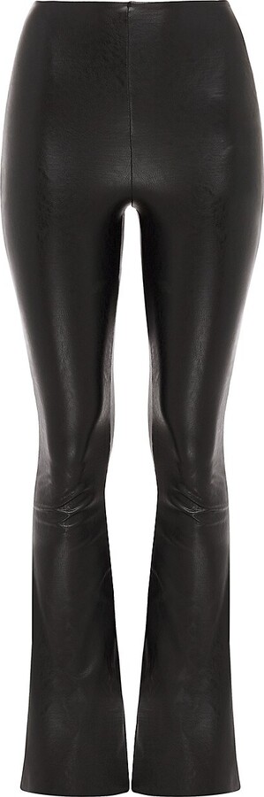Bershka Tall high waist faux leather leggings in black