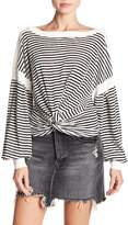 Thumbnail for your product : Mustard Seed Striped Front Twist Sweater