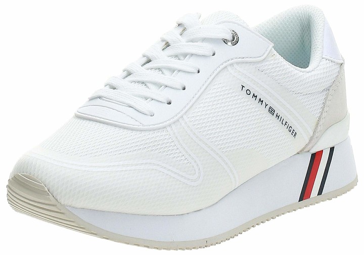 tommy hilfiger womens white trainers