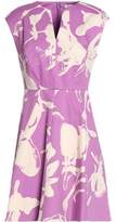 Thumbnail for your product : Halston Pleated Printed Stretch-cotton Poplin Mini Dress