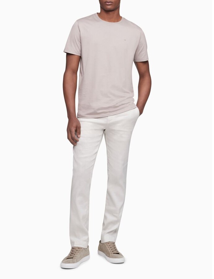 modern stretch slim fit linen blend chino pants