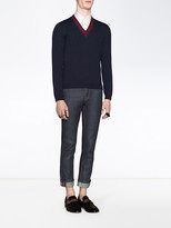 Thumbnail for your product : Gucci Wool v-neck sweater with Web