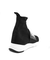 Thumbnail for your product : Balmain Black Mesh And Leather Sneakers.