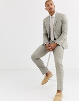 Thumbnail for your product : Topman slim suit pants in stone check