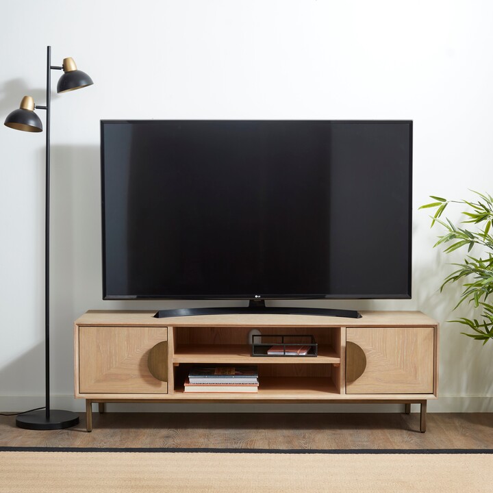Dunelm Agatha Wide TV Unit, Oak for TVs up to 60" Natural ShopStyle