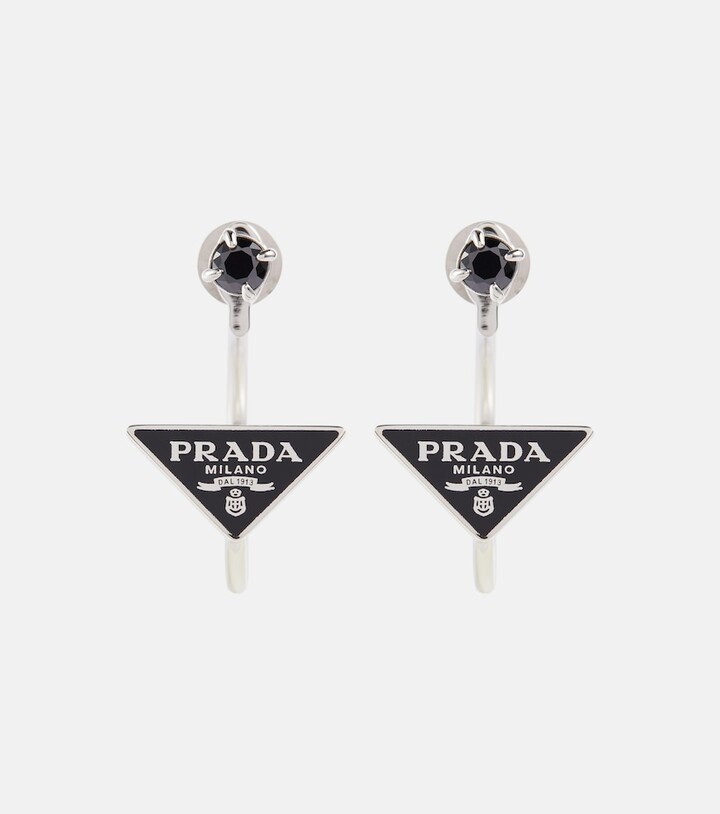 Prada Symbole silver earrings ShopStyle
