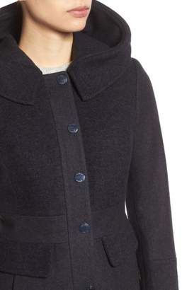 GUESS Wool Blend Hooded Coat