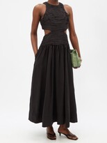 Thumbnail for your product : Aje Introspect Cutout Floral-twill Dress - Black