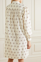Thumbnail for your product : ALEXACHUNG Floral-print Cotton-poplin Shirt Dress - Ivory