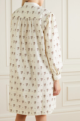 ALEXACHUNG Floral-print Cotton-poplin Shirt Dress - Ivory