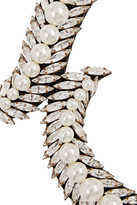 Thumbnail for your product : Shourouk Piuma Perle gold-plated, Swarovski crystal and faux pearl necklace