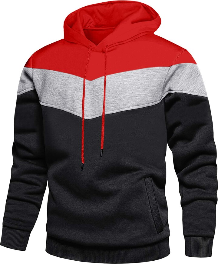 COOFANDY Mens Fashion Thicken Hoodie Sweatshirts Zip Up Casual Slim Fit Contrast Color Jacket