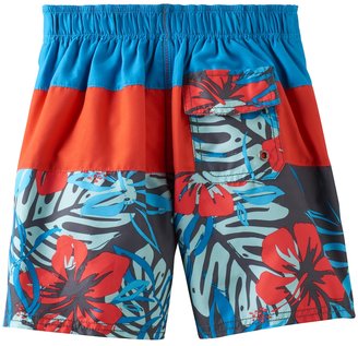 Osh Kosh Boys 4-7 Tropical Print Colorblock Swim Trunks