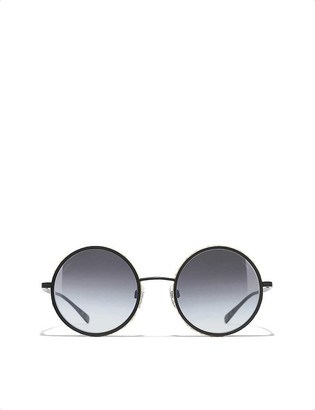 Chanel Gold 71263 Metal Frame Round Sunglasses