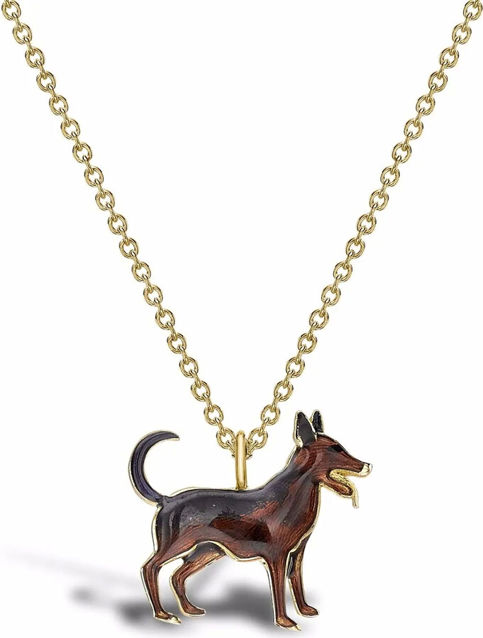 Pragnell 18kt yellow gold Zodiac dog pendant necklace