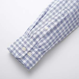 Uniqlo MEN Premium Linen Checked Long Sleeve Shirt