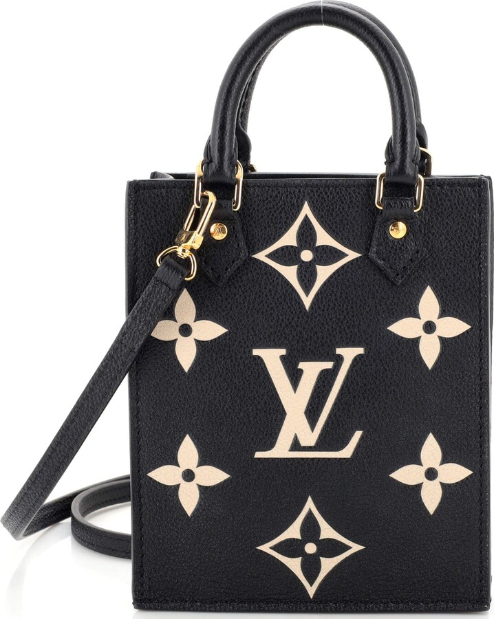 Louis Vuitton Black & Beige Monogram Empreinte Petit Sac Plat