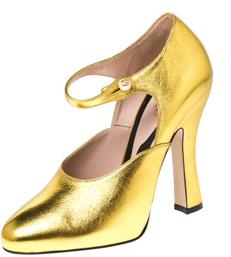 gold mary jane heels