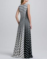 Thumbnail for your product : Halston Striped A-Line Gown
