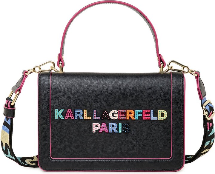 Karl Lagerfeld Paris Simone Front Flap Leather Crossbody