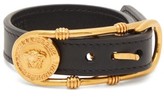 Thumbnail for your product : Versace Medusa-buckle Leather Bracelet - Black Gold