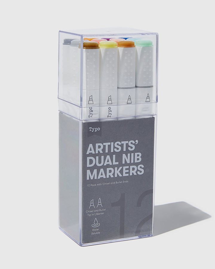Typo Green Drawing & Stationary Artists' Dual Nib Markers 12Pack