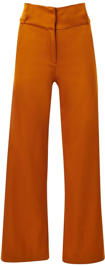 Hilary Macmillan Cognac High Waisted Pants - ShopStyle Jumpsuits & Rompers