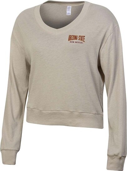 Alternative Apparel Women's Arizona State Sun Devils Slouchy V-Neck Crop