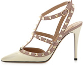 Thumbnail for your product : Valentino Rockstud T-Strap Pump, Ivory